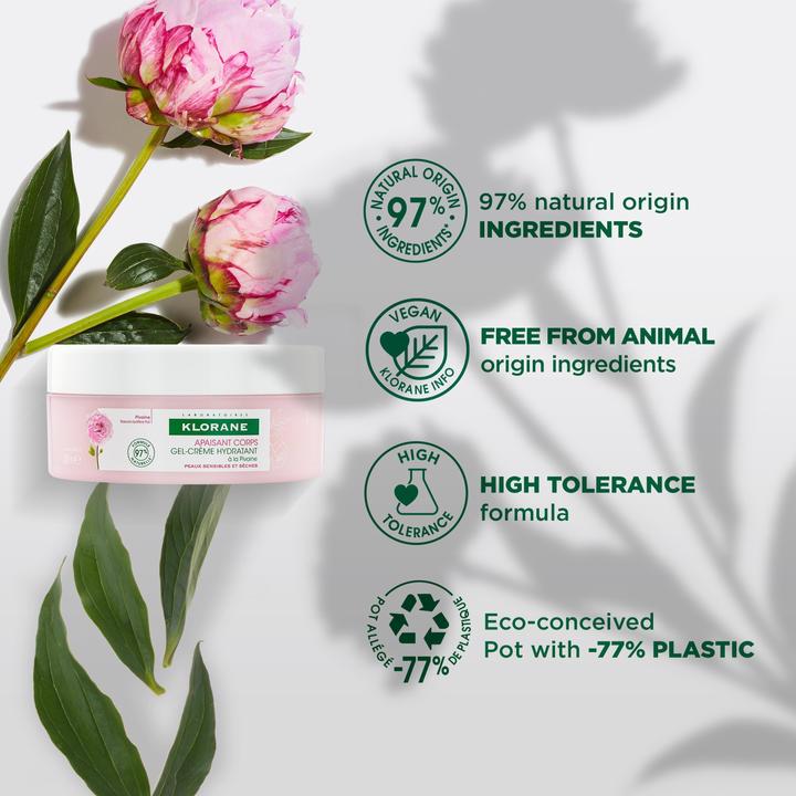 Actual product image Klorane Moisturising gel cream with peony (Body cream, 200 ml)