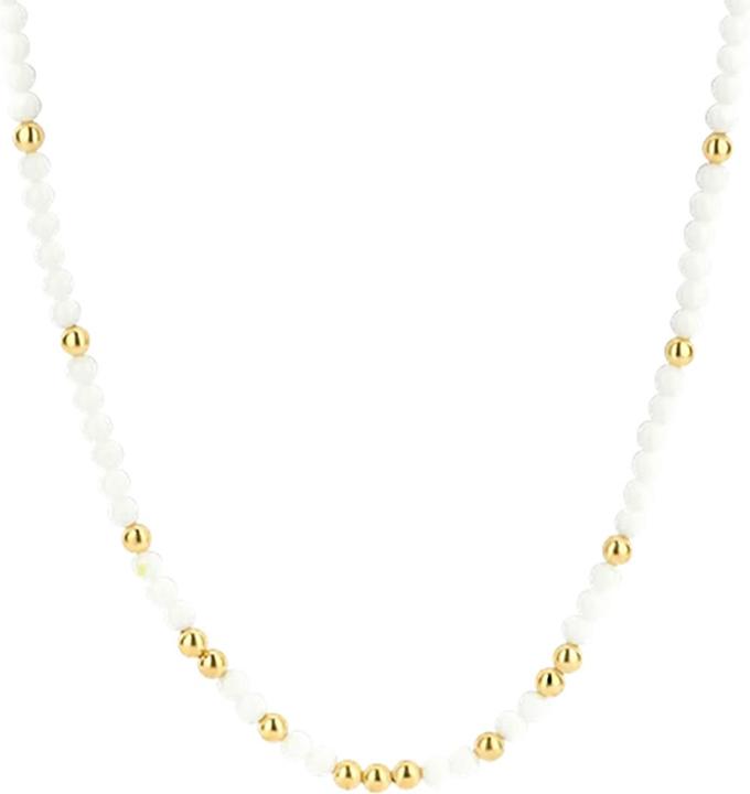 Ti Sento Milano Collier mit weissen Steinen bicolor vergoldet 3916WY/42 (925 Sterling Silber, 48 cm)