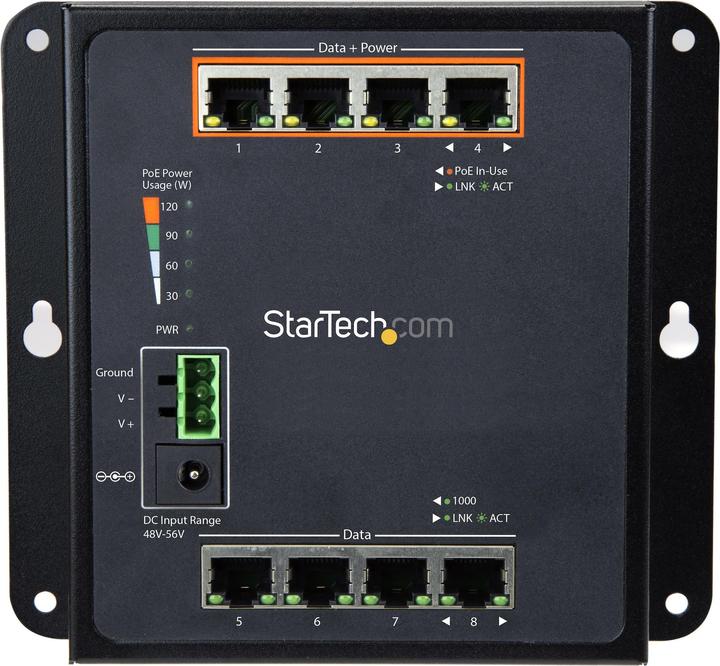 Image du produit StarTech Switch Ethernet 8 ports POE administrable - 30W par port PoE+ - Switch industriel administrable... (8 Ports)
