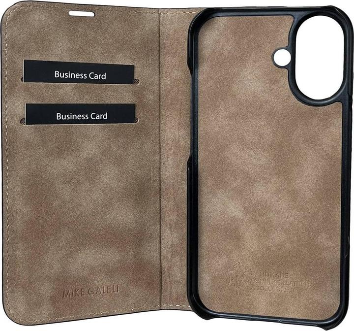 Image du produit Mike Galeli Book-Cover en cuir véritable Marc rain forest (Apple iPhone 16)