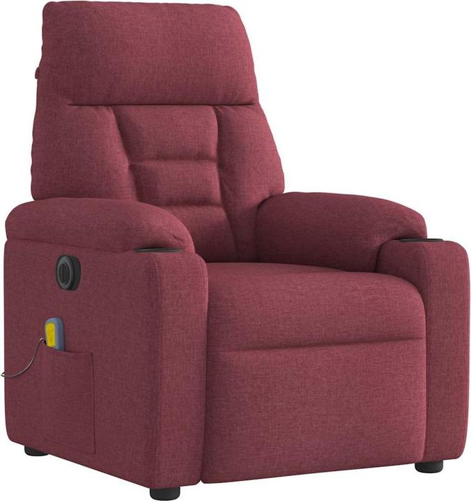 Actual product image VidaXL Massage chair electric wine red fabric