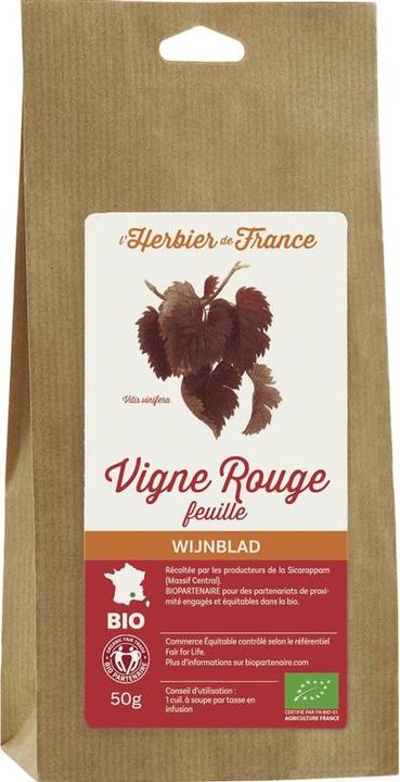 Actual product image L'Herbier de France Organic red vine leaves - 50g - (50 g)