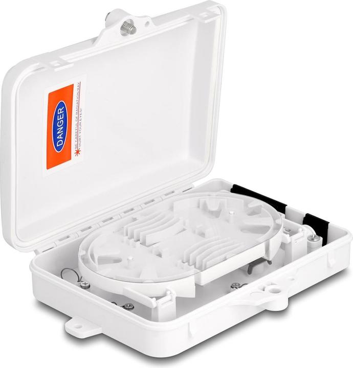 Produktbild Delock LWL Verteilerbox für Innen- und Aussenbereich IP65 wasserfest abschliessbar 6 Port weiss (Spleissbox)