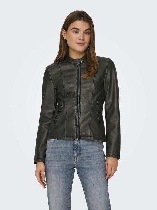 Image du produit Only Col en bande Veste de motard Veste en cuir synthétique (S)