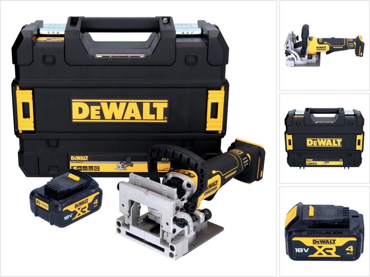 Produktbild DeWalt DCW 682 NT Akku Flachdübelfräse 18 V 102 x 20 mm Brushless + 1x Akku 4,0 Ah + TSTAK - ohne