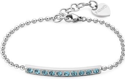 Sagapo S'Agapõ - Dazzly SDZ15 Dazzly Light Blue Crystal Dazzling Steel Bracelet (18.50 cm, Edelstahl)