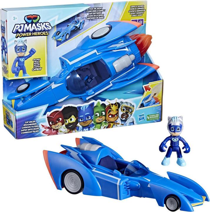 Produktbild PJ Masks Power Heroes Super-Katzenflitzer, Catboys Fahrzeug, Lichter, Geräusche, Vorschulspielzeug f