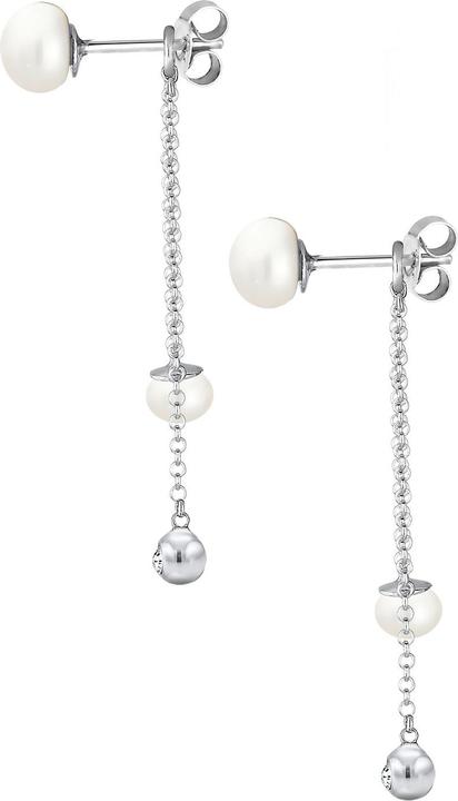 Produktbild Elli Ear Chain, Perle, Solitär-Ohrring (Glaskristall, 925er Sterling Silber, Süsswasserzuchtperlen)