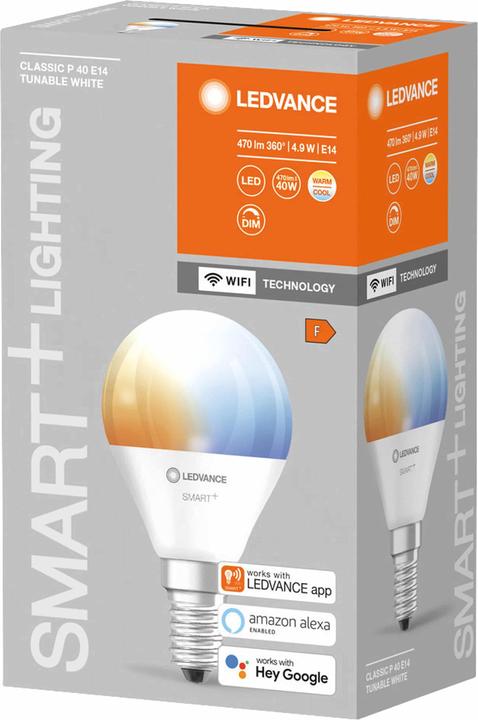 Produktbild Ledvance Smart+ Wifi Mini Bulb (E14, 5 W, 470 lm, 1 x, F)