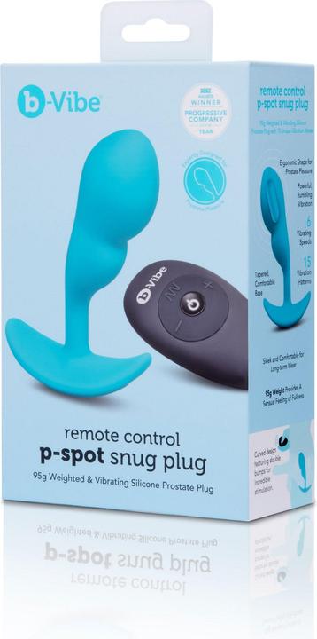 Actual product image Earthly Body b-vibe remote control p-spot snug plug 95gr blue