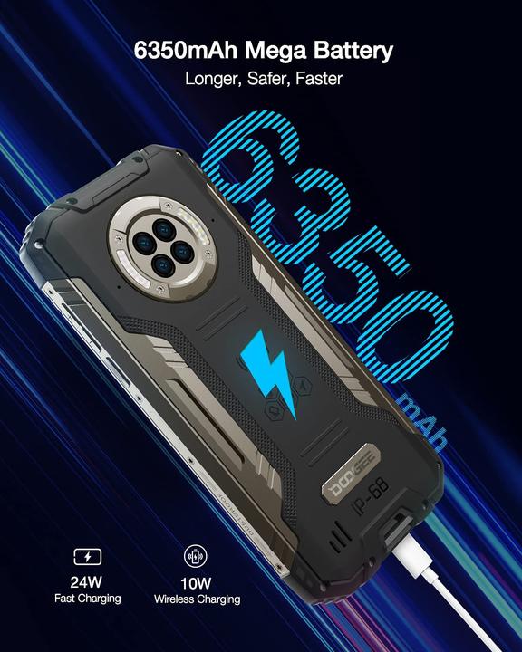 Actual product image Doogee S96 Pro (128 GB, Mineral Black, 6.22", Dual SIM + SD, 4G)