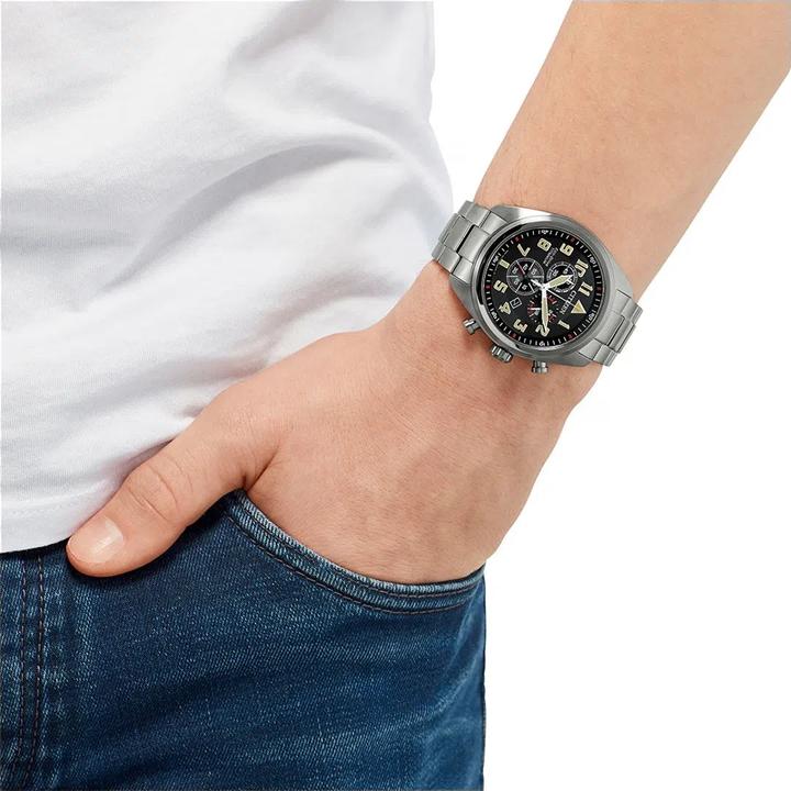 Immagine prodotto Citizen AT2480-81E Cronografo Eco-Drive Super Titanio 43 mm (Cronografo, 43 mm)