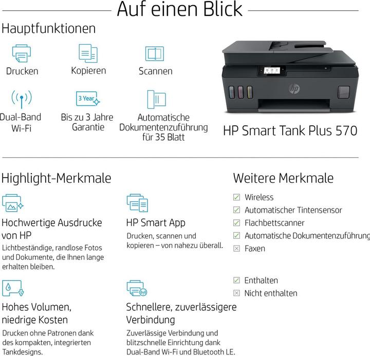 Actual product image HP Smart Tank Plus 570 (Ink tank, Colour)