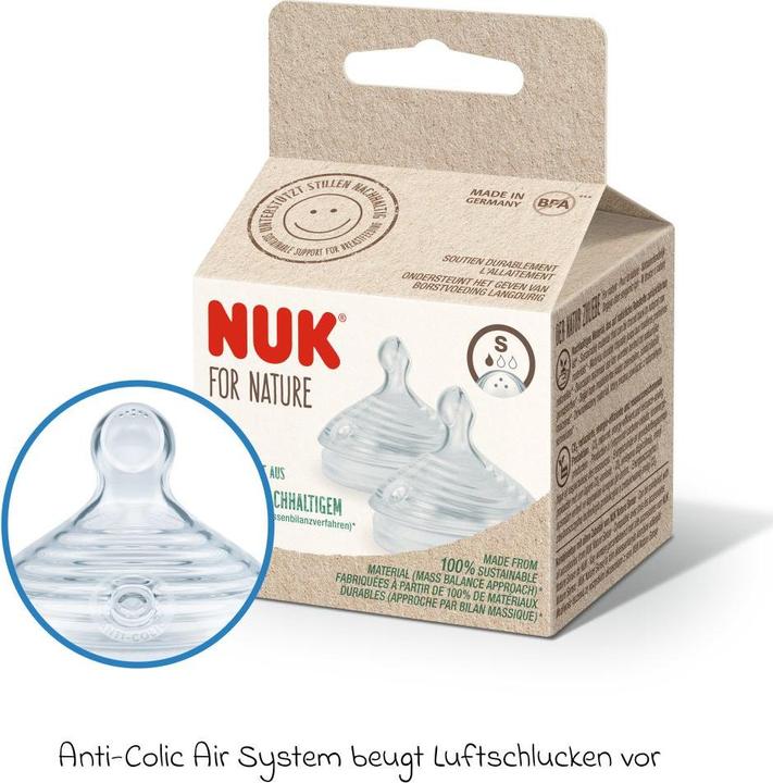 Produktbild NUK for Nature Trinksauger, brustähnlicher Trinksauger aus nachhaltigem Silikon, Grösse M, BPA frei