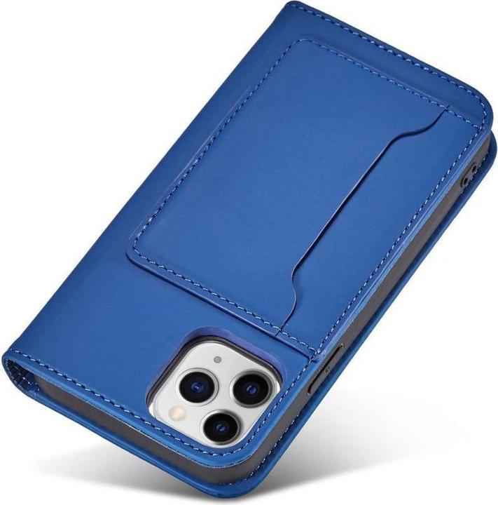 Immagine prodotto Hurtel Custodia a calamita per iPhone 12 cover portafoglio porta carte blu (Apple iPhone 12)