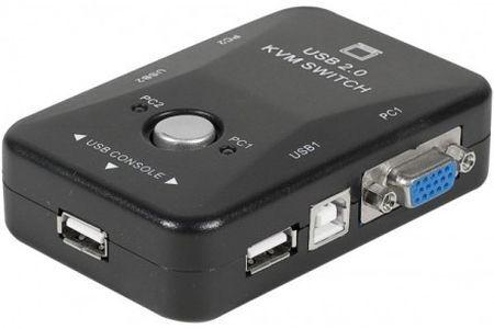 Produktbild Exertis Connect Mini 2 Port KVM Switch VGA/ USB 2 PCs mit USB-Anschluss werden von 1 Arbeitsplatz (USB Tastatur,...
