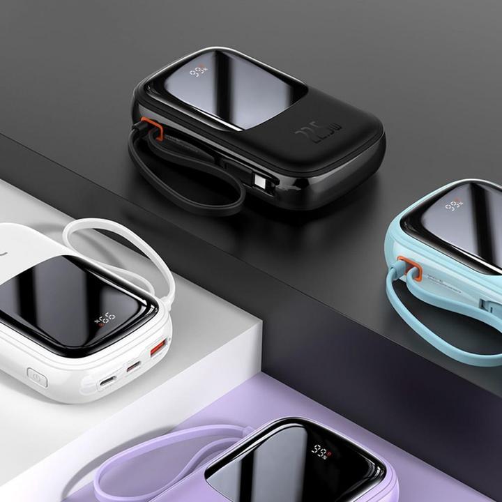 Actual product image Baseus Powerbank Qpow PRO with cable, 20000mAh, 20W (White) (20000 mAh)