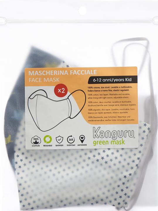 Actual product image Kanguru Green protective mask for boys (2 pcs) (No official protection class, 2 x)
