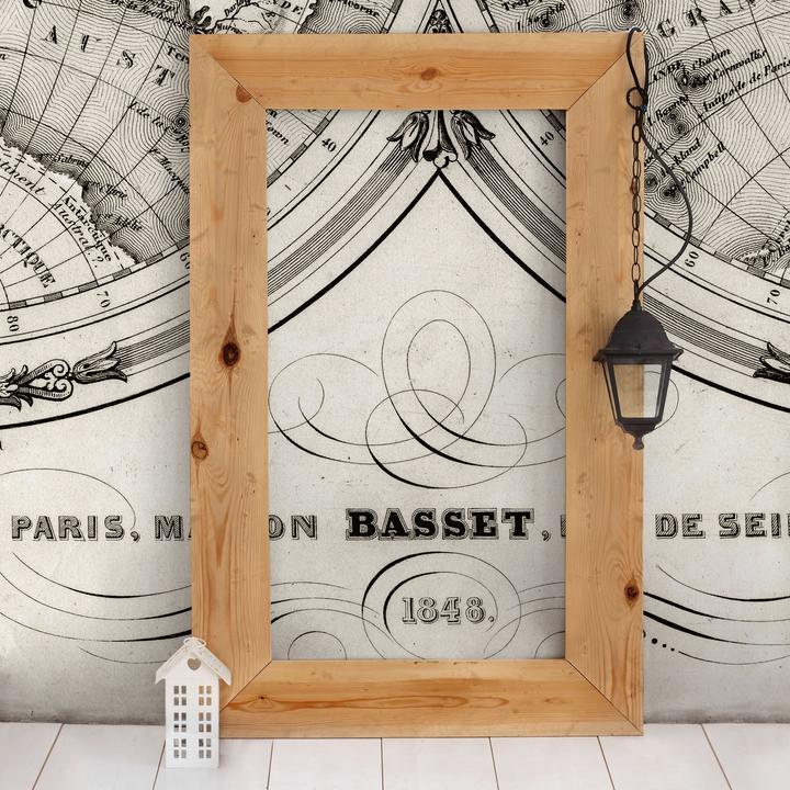 Image du produit Bilderwelten Carte du monde - Carte française des hémisphères à partir de 1848 Premium (288 x 190 cm)