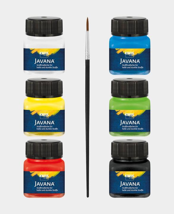 Produktbild Kreul Stoffmalfarben (Rot, Grün, Schwarz, Blau, Weiss, Gelb, 120 ml)