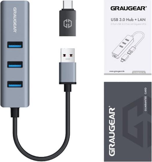 Productafbeelding Graugear G-HUB31L-AC (USB-C, 4 Havens)
