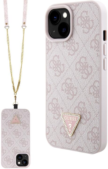 Produktbild Guess GUHCP15SP4TDSCPP iPhone 15 6.1" różowy/pink hardcase Crossbody 4G Metal Logo (Apple iPhone 15)
