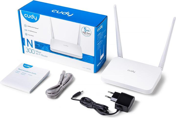 Actual product image Cudy Router WiFi WR300 N300 4xLAN 1xWAN