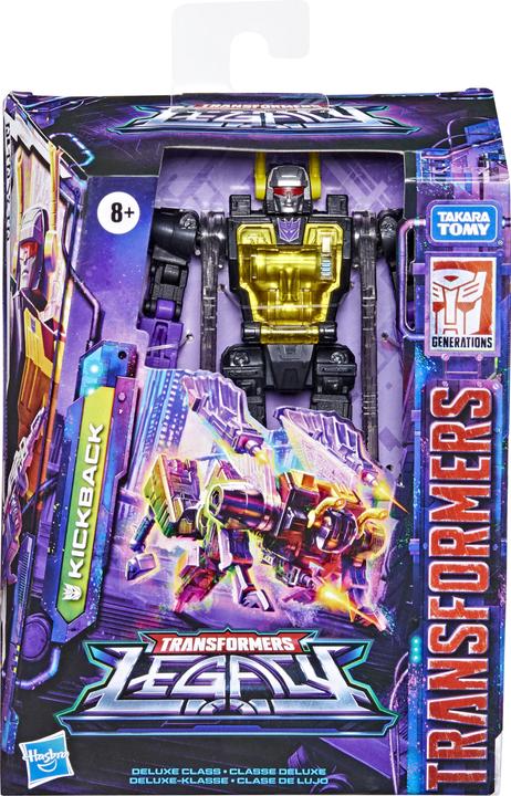 Actual product image Transformers Generations Legacy 14 cm tall deluxe Kickback action figure, for children 8 years and older.