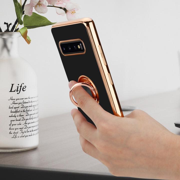 Produktbild Cadorabo Hülle für Samsung Galaxy S10 PLUS im TPU mit Kameraschutz und Ring LM089 Style (Samsung Galaxy S10+)