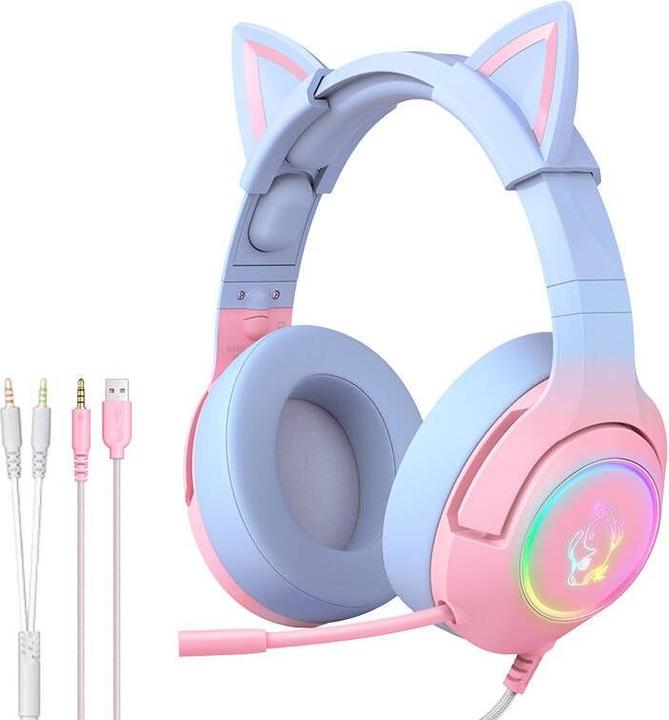Actual product image Onikuma Gaming headphones K9 Pink/Blue