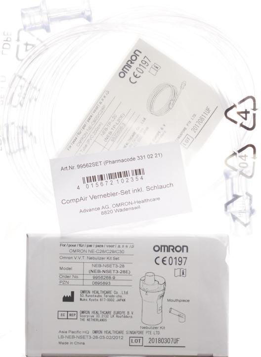 Actual product image Omron Inhaler accessories Nebuliser set for CompAir inhaler