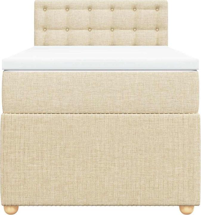 Produktbild VidaXL Boxspringbett Doppelbett Polsterbett Bett Matratze Creme 180x200cm Stoff (180 x 200 cm, 180 x 200 cm)