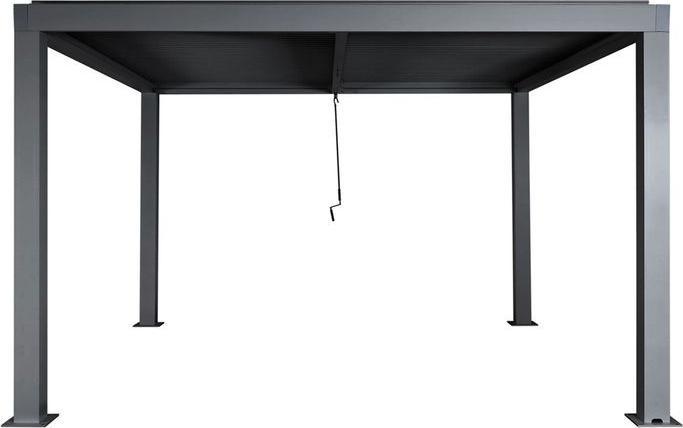 Immagine prodotto Mendler Pergola HWC-L46, telaio in alluminio da 11 cm, grondaia anti-pioggia, 3x4m, antracite (300 cm, 400 cm)