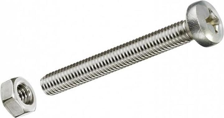 Actual product image FTM Metric screws M 6 x 16 mm with nuts stainless steel, 4 pcs. (4 Screws per piece)