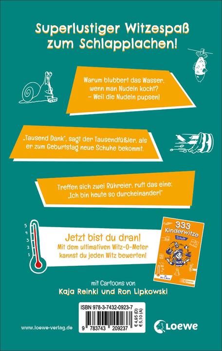 Produktbild 333 Kinderwitze - Für Erstleser (Deutsch, Loewe Sachbuch, Kaja Reinki, Sonja Fiedler-Tresp, Ron Lipkowski, 2021)