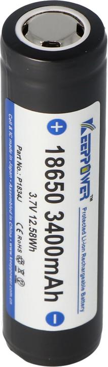 Keeppower Akku 18650 geschützt (Flat Top) (1 pcs., 18650, 3400 mAh)