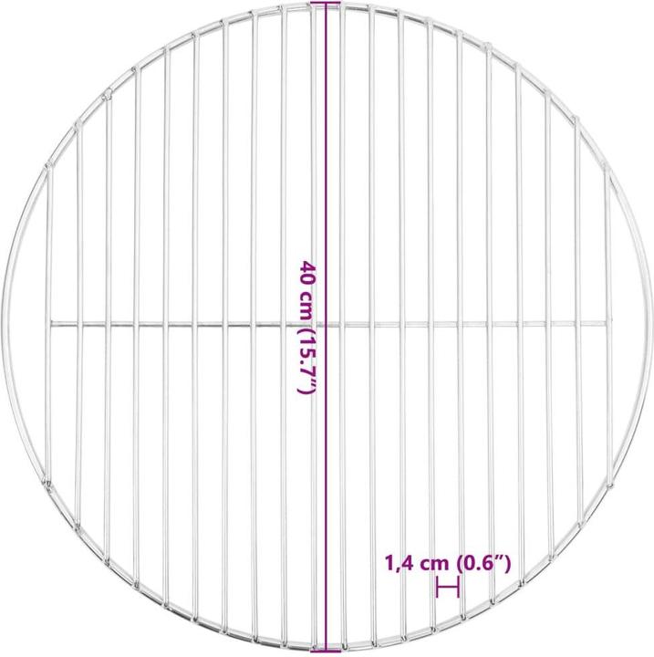 Produktbild VidaXL Grillrost Rund Ø40 cm 304 Edel
