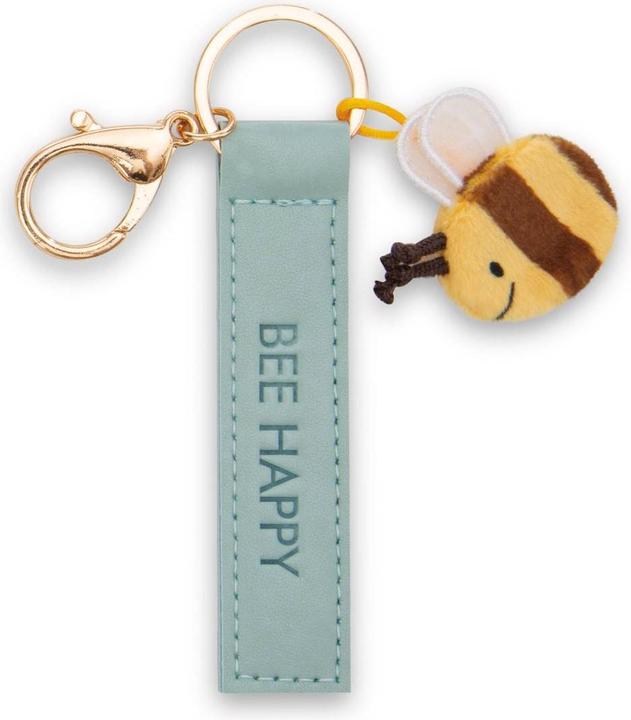 Magni NICI Schlüsselanhänger Bee happy Kunstlederband mit Biene türkis 10cm