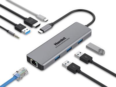 Immagine prodotto Hamlet HDKC-PD200U replicatore di porte e docking station per notebook Cablato USB 3.2 Gen 1 (3.1 Ge (USB-C)