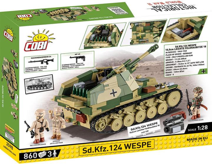 Produktbild Cobi 855 PCS HC WWII 2598 SD.KFZ.124 WESPE EXECUTIVE EDITION