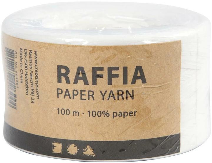 Produktbild Creativ Company Papierband Raffiabast 8 mm x 100 m, Weiss (Geschenkband, 1 x)