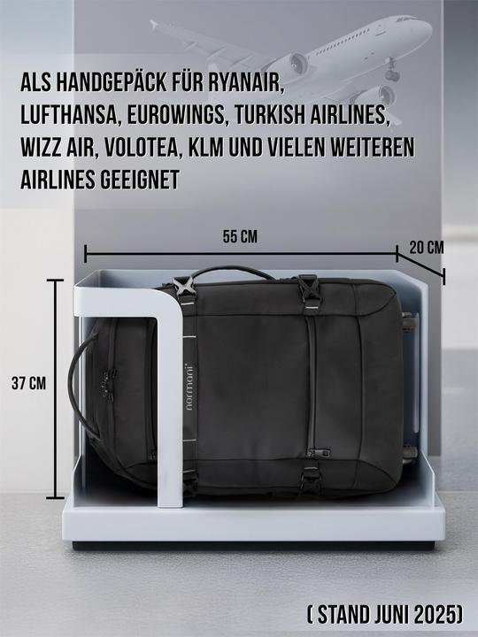 Immagine prodotto Normani Reiserucksack mit Trolleyfunktion Noyon - 9647 (37 l, Bagaglio a mano (fino a 50 litri))