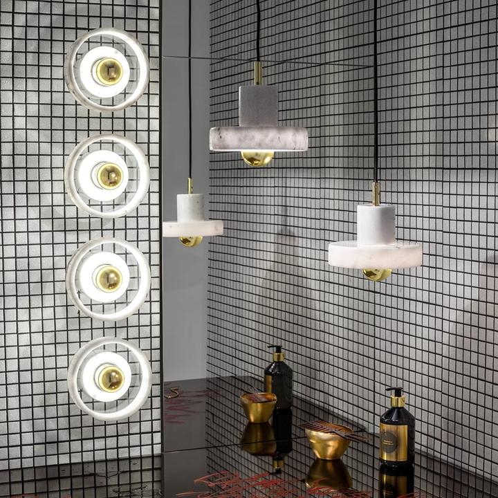 Image du produit Tom Dixon Stone Lampe à suspendre White/Gold (360 lm)