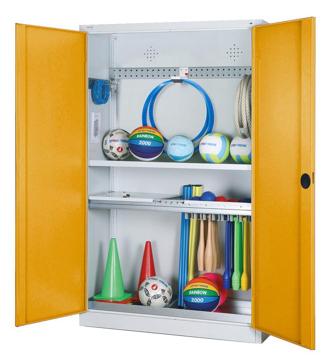 Produktbild C+P Modul-Sportgeräteschrank mit Komplettausstattung (HxBxT: 195x120x50 cm, mit Vollblech-Flügeltüren)