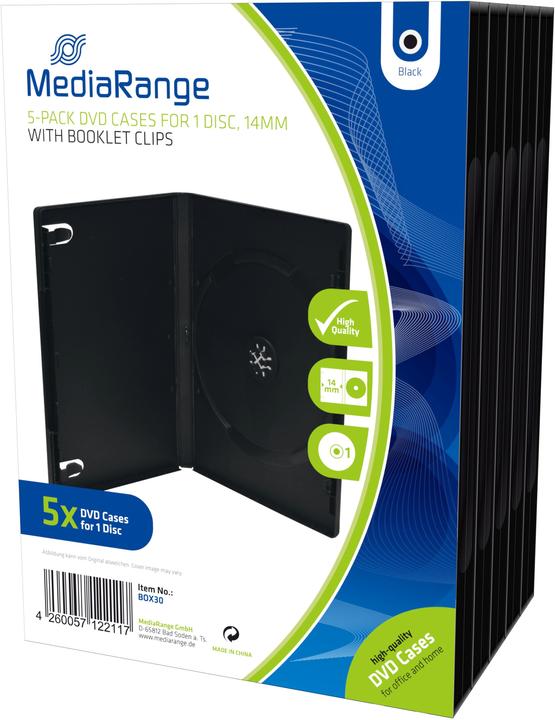 Productafbeelding MediaRange DVD Ersatzhüllen, für 1 DVD-Medium, 5 Stück