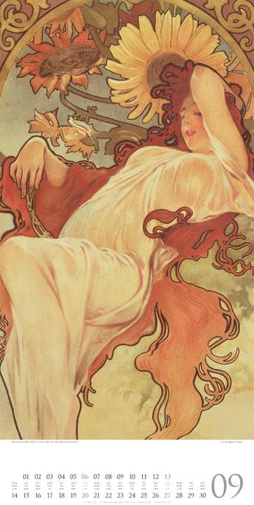 Produktbild Alfons Mucha Kalender 2026 (33 x 66 cm, Harter Einband, Deutsch, Französisch, Englisch)