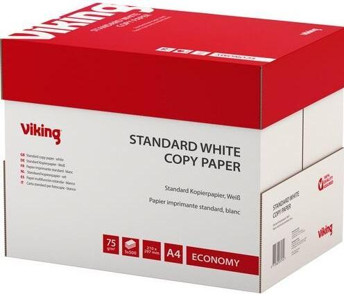 Niceday Papier pour imprimante Viking DIN A4 75 g/m² Blanc 5 pièces (75 g/m², 2500 x, A4)