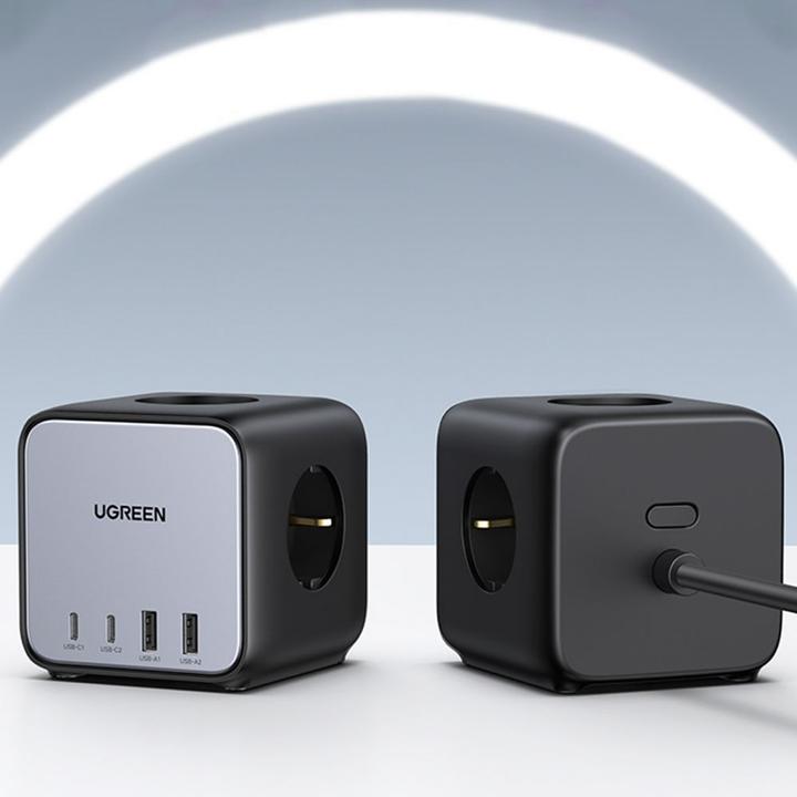 Actual product image Ugreen Cube CD268 (3 x, CEE 7/4, USB-A, USB-C, 1.80 m)