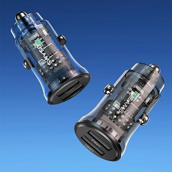 Actual product image Usams charge. sam. C31 3A 2xUSB-A Fast Charge niebieskiblue CC162CC02 US-CC162