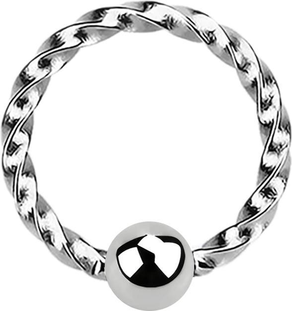 Star Piercing Micro Ball Closure Ring geflochten silber (ohne Messing, Chirurgenstahl 316L)